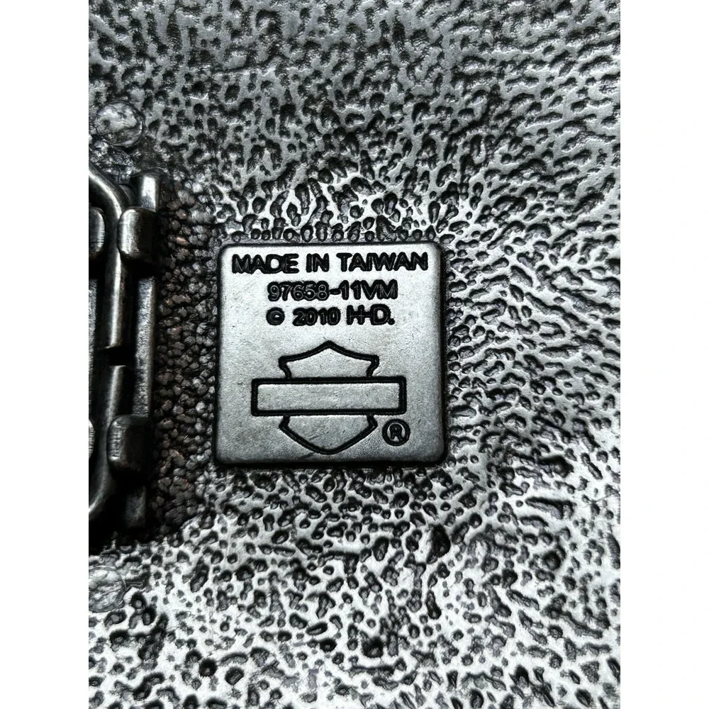 Harley Davidson Motorcycles Skull Head &‎ Flames 2010 HD Oval Bikers Belt Buckle